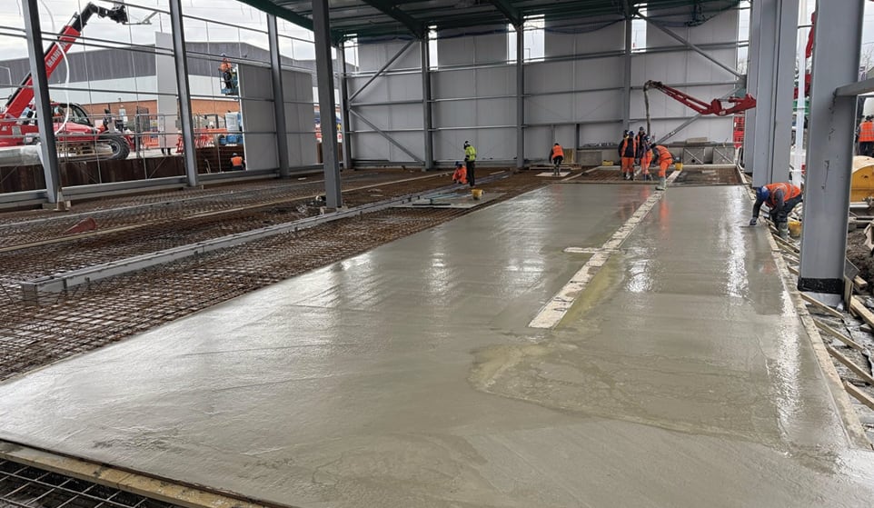 The new can line plant slab inside the Britvic facility