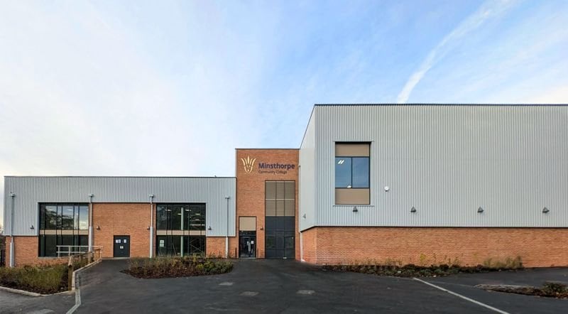 The completed buildings at Minsthorpe Community College
